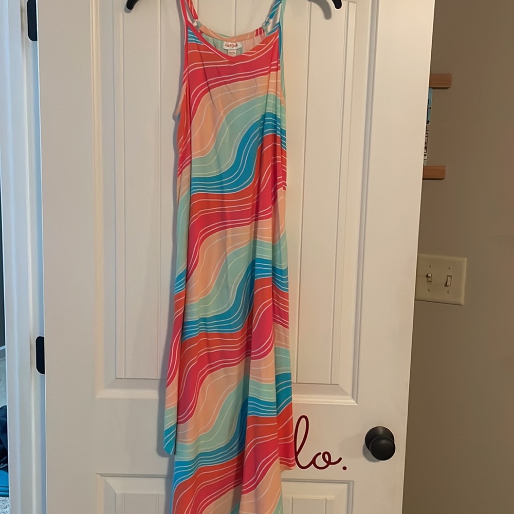 Cat & Jack spaghetti strap maxi dress - multi color !! NWT !! Swoop hem